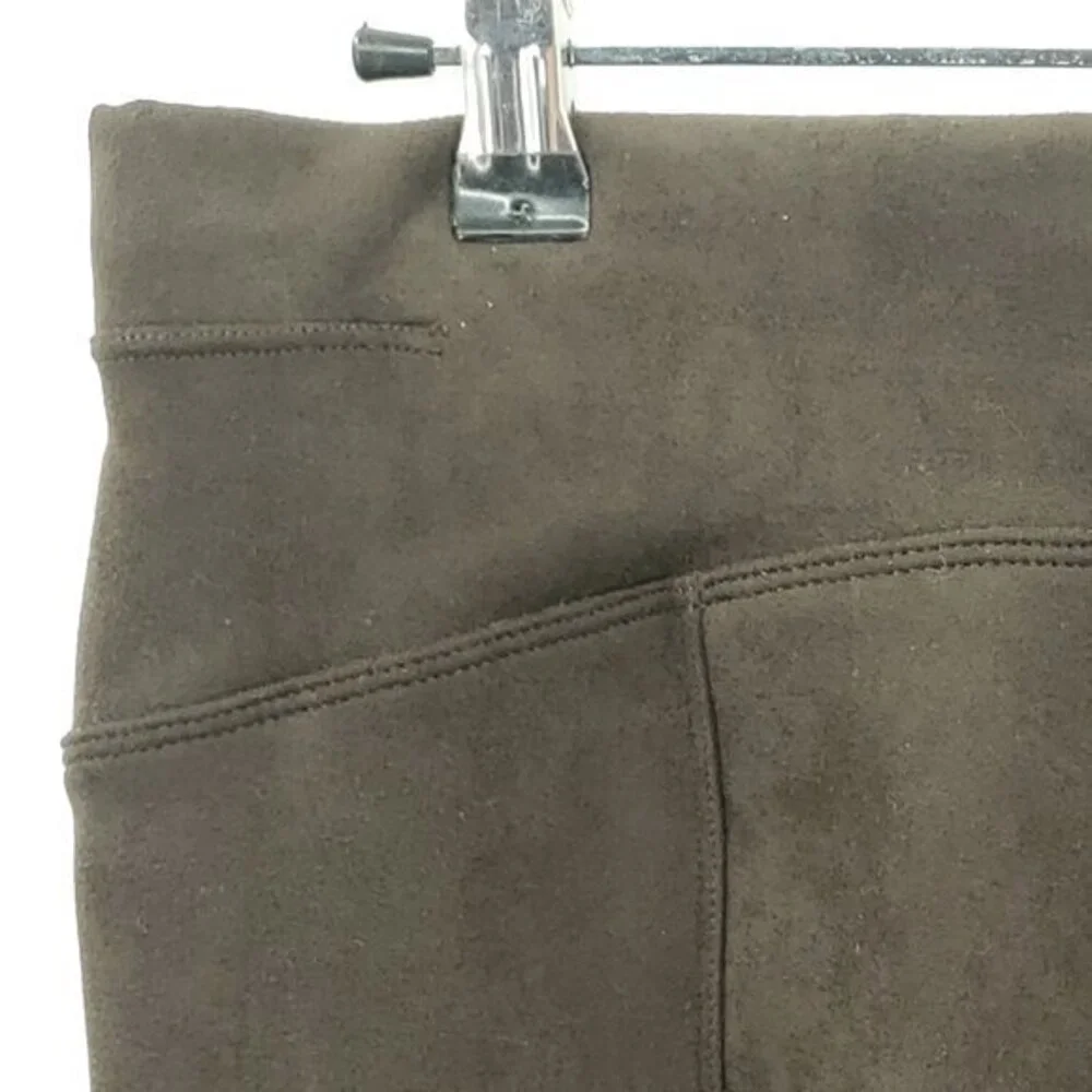 Spanx High Waist Faux Suede Leggings L Chocolate Brown